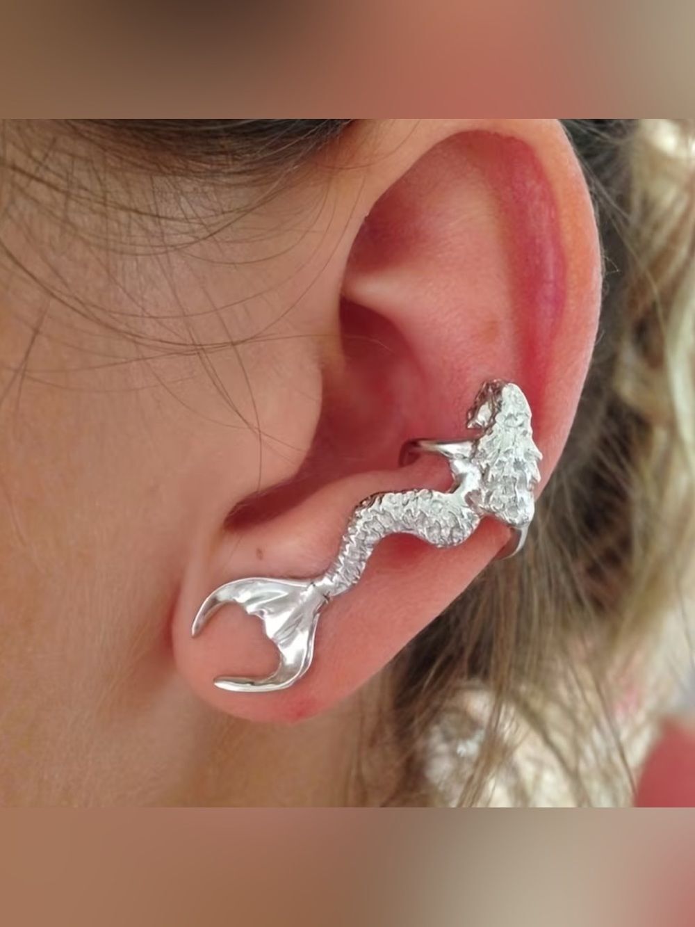 Anthropologie Silver Mermaid Ear Cuff